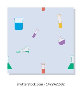 chemical practicum tools pattern illustration vector