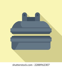 Vector plano del icono de la máquina de prensa química. Fábrica de Medicina. Control de formación
