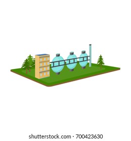 Chemical production.Fabric and industry single icon in cartoon style isometric vector symbol stock illustration web.