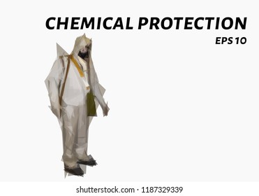 Chemical protection consists of triangles. Low-poly chemical protection. Vector illustration.