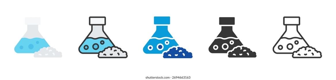 Conjunto de iconos de pulpa química Multi Style Varias colecciones