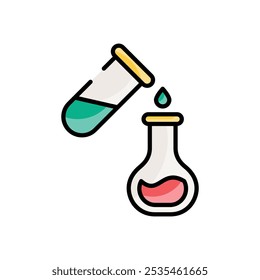 Chemical Reaction Flask icons set five different style vector stock illustration