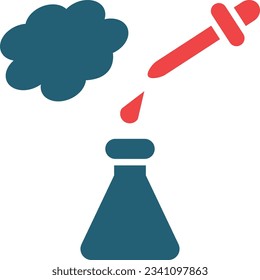 Chemical Reaction Glyph Two Color Icon For Personal And Commercial Use.
