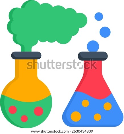 Chemical Reaction Icon Flat Vector Illustration