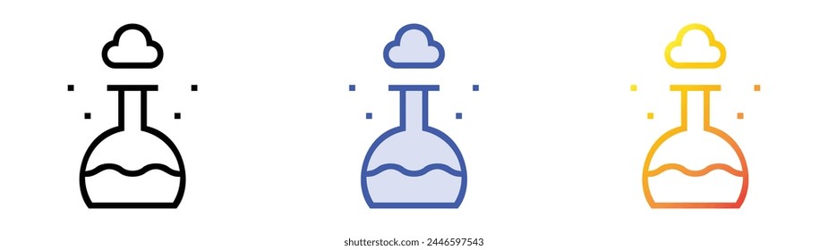 chemical reaction icon. Linear, Blue Fill and Gradient Style Design Isolated On White Background