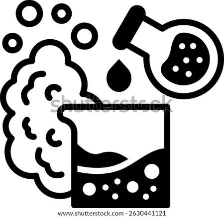 Chemical Reaction Icon Mixed Vector Illustration