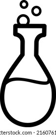 Chemical reaction on flask icon logo illustration and cartoon vector