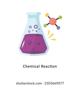 Chemical Reaction Vector Flat Icon Design illustration Symbol on White background EPS 10 File