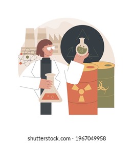 Chemical recycling abstract concept vector illustration. Hazardous waste management, plastics recycling method, polymeric material reuse, chemical trash disposal and utilization abstract metaphor.