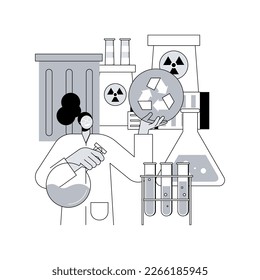 Chemical recycling abstract concept vector illustration. Hazardous waste management, plastics recycling method, polymeric material reuse, chemical trash disposal and utilization abstract metaphor.
