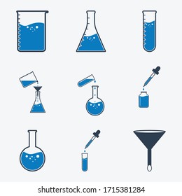 Chemical Related Icons. Editable Vector EPS Symbol Illustration.