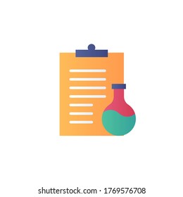 chemical report icon flat design vector illustration full color. isolated on white background