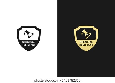 Chemical resistant badge or Chemical resistant mark Vector Isolated. Best Chemical resistant badge for product packaging design element. Best Chemical resistant badge for packaging design element.