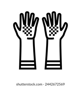 chemical resistant gloves line icon vector. chemical resistant gloves sign. isolated contour symbol black illustration