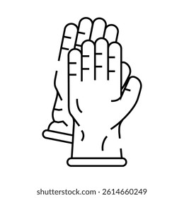 chemical resistant gloves ppe protective equipment line icon vector. chemical resistant gloves ppe protective equipment sign. isolated contour symbol black illustration