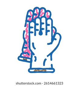 chemical resistant gloves ppe protective equipment doodle icon sketch vector. chemical resistant gloves ppe protective equipment sign. isolated symbol illustration
