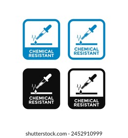 Chemical resistant icon design vector. Suitable for material information sign