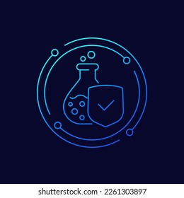 chemical resistant icon, linear design