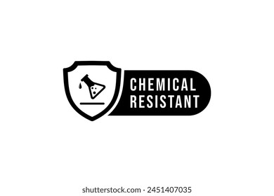 Chemical resistant label or Chemical resistant mark Vector Isolated. Best Chemical resistant label for product packaging design element. Best Chemical resistant mark for packaging design element.