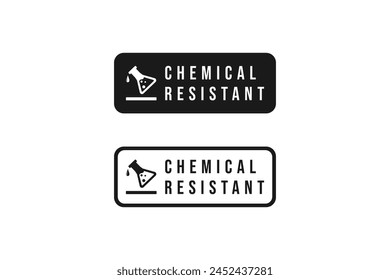 Chemical resistant mark or Chemical resistant sign Vector Isolated. Best Chemical resistant mark for product packaging design element. Best Chemical resistant sign for packaging design element.