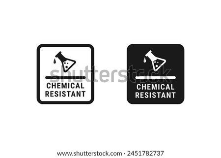 Chemical resistant mark or Chemical resistant sticker Vector Isolated. Best Chemical resistant mark for product packaging design element. Best Chemical resistant sticker for packaging design element.