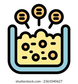 Chemical reuse icon outline vector. Paper waste. Process plant color flat