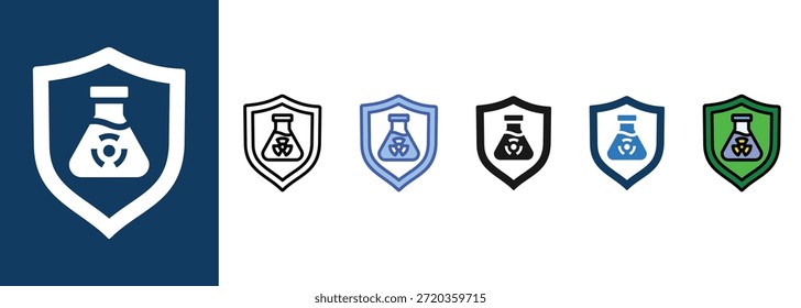 Icono de seguridad química establece una colección de estilo múltiple

 