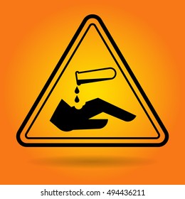 Chemical Safety Sign Icon Flat Vector Illustration