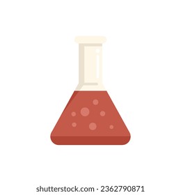 Chemical school flask icon flat vector. University study. College student isolated