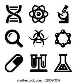 Chemical Science Icons Set. Vector