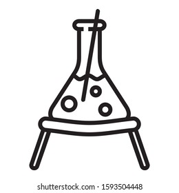 Chemical science lab equipment icon. Vector illustration D series
