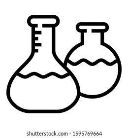 Chemical science lab equipment icon. Vector illustration E series