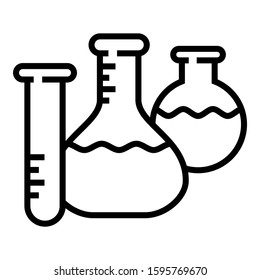 Chemical science lab equipment icon. Vector illustration E series