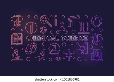 Chemical Science Vector Colorful Horizontal Outline Stock Vector ...