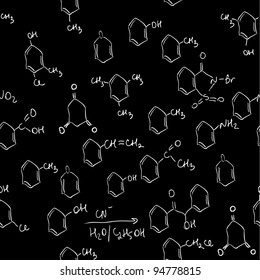 Chemistry Seamless Background Wallpaper Science Design Stock Vector 