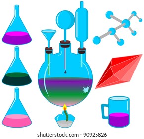 Chemical set. Molecule structure.
Equipment.
