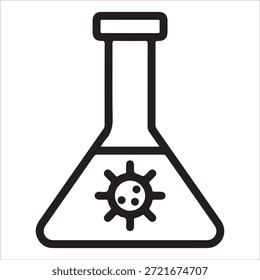 Icono de Vector de laboratorio de botella de solución química aislado
