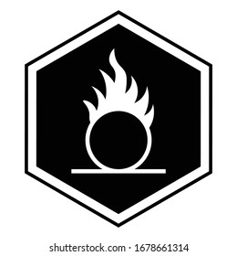 Chemical species gain a reaction Concept,  Oxidising Warning Vector Glyph Icon Design