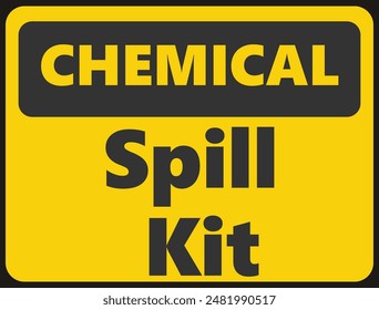 Chemical Spill Kit safety signage in vector illustration 