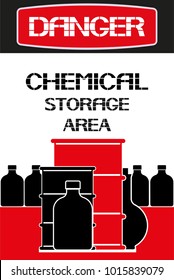 Chemical storage area.
The area is designed for specific materials in strict accordance.
