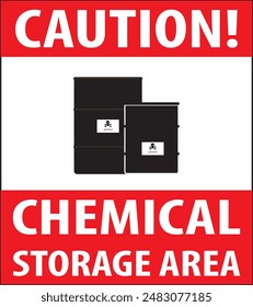 Chemical storage area Industrial warning sign notice vector