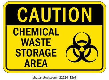 Chemical storage area sign and labels