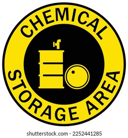 Chemical storage area sign and labels