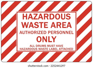 Chemical storage area sign and labels