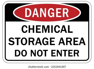 Chemical storage area sign and labels