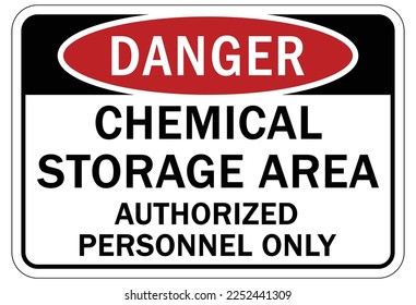 Chemical storage area sign and labels