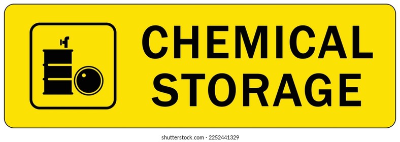 Chemical storage area sign and labels