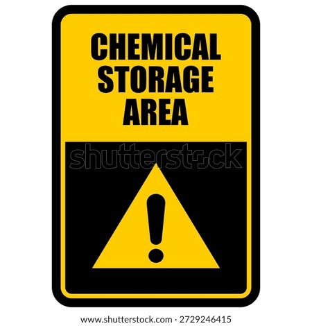 Chemical storage area, sign vector