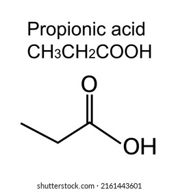 Chemical Structural Formula Propionic Acid Stock Vector (Royalty Free ...