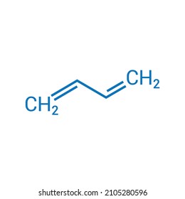 Chemical Structure Of 1,3 - Butadiene (C4H6)